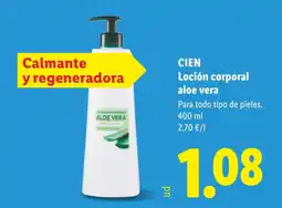 Lidl CIEN Loción corporal aloe vera oferta