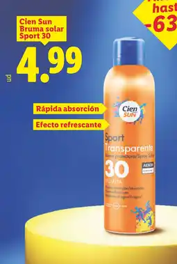 Lidl CIEN SUN Bruma solar Sport 30 oferta