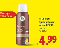Lidl CIEN SUN Spray solar en aceite FPS 30 oferta