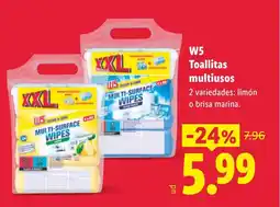 Lidl W5 Toallitas multiusos oferta