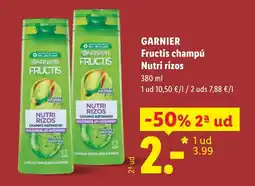 Lidl GARNIER Fructis champú Nutri rizos oferta