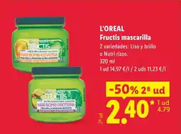Lidl L'OREAL Fructis mascarilla oferta