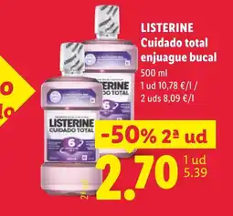 Lidl LISTERINE Cuidado total enjuague bucal oferta