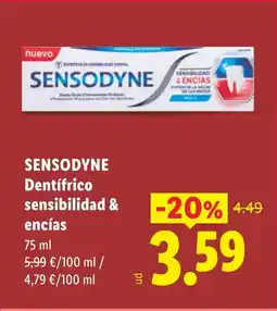 Lidl SENSODYNE Dentifrico sensibilidad & encías oferta