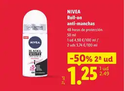 Lidl NIVEA Roll-on anti-manchas oferta