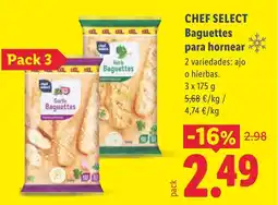 Lidl CHEF SELECT Baguettes para hornear oferta