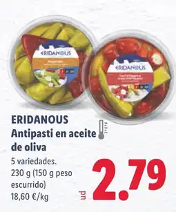 Lidl ERIDANOUS Antipasti en aceite de oliva oferta