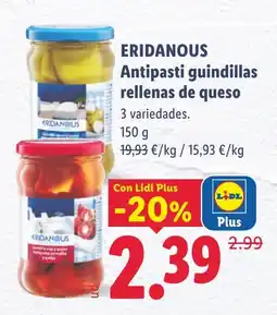 Lidl ERIDANOUS Antipasti guindillas rellenas de queso oferta