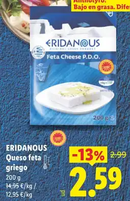 Lidl ERIDANOUS Queso feta griego oferta