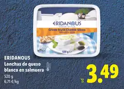 Lidl ERIDANOUS Lonchas de queso blanco en salmuera oferta