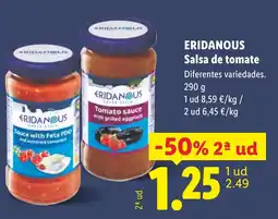 Lidl ERIDANOUS Salsa de tomate oferta