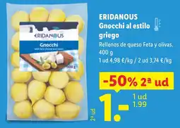 Lidl ERIDANOUS Gnocchi al estilo griego oferta