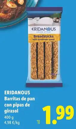 Lidl ERIDANOUS Barritas de pan con pipas de girasol oferta