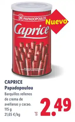 Lidl CAPRICE Papadopoulou oferta