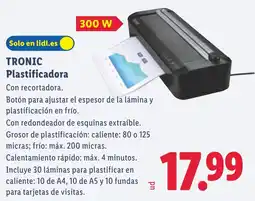 Lidl TRONIC Plastificadora oferta