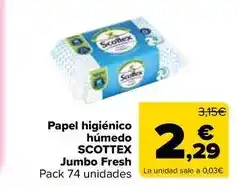 Carrefour Market Scottex - papel higienico húmedo oferta