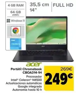 Acer - portatil chromebook cboa314-1h