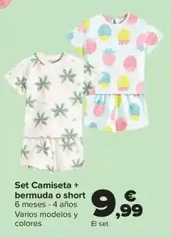 Set camiseta + bermuda o short