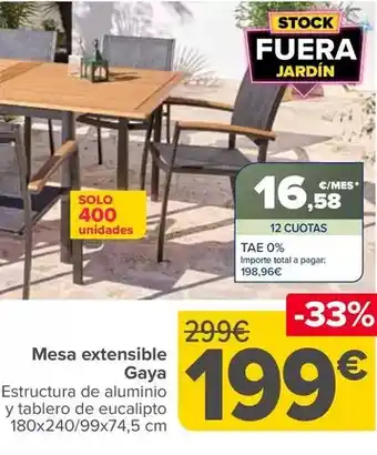 Mesa extensible gaya