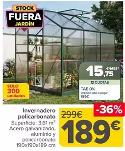 Carrefour Invernadero policarbonato oferta