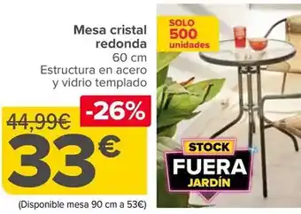 Mesa cristal redonda