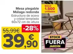 Carrefour Mesa plegable malaga redonda oferta