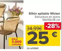 Carrefour Sillon apilable wicker oferta