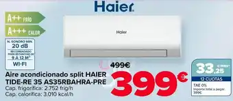 Haier - aire acondicionado split tide-re 35 as35rbahra-pre