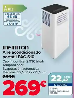 Carrefour Infiniton - aire acondicionado portátil pac-s10 oferta