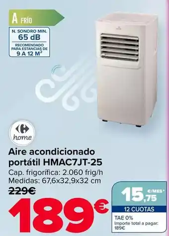 Carrefour home - aire acondicionado portátil hmac7jt-25