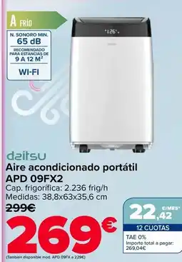 Carrefour Daitsu - aire acondicionado portátil apd 09fx2 oferta