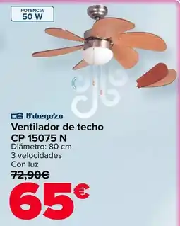 Carrefour Orbegozo - ventilador de techo cp 15075 n oferta