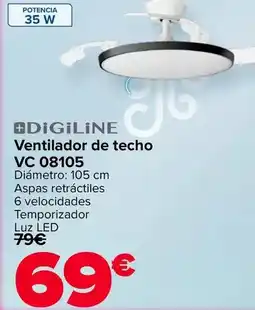 Carrefour Digiline - ventilador de techo vc 08105 oferta