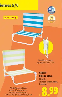 Lidl CRIVIT Silla de playa oferta