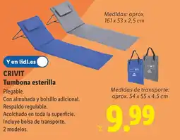 Lidl CRIVIT Tumbona esterilla oferta