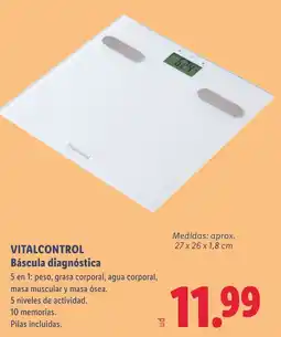 Lidl VITALCONTROL Báscula diagnóstica oferta