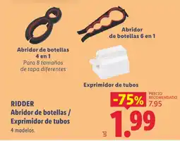 Lidl RIDDER Abridor de botellas / Exprimidor de tubos oferta