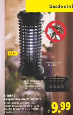 Lidl LIVARNO Lámpara matainsectos eléctrica oferta
