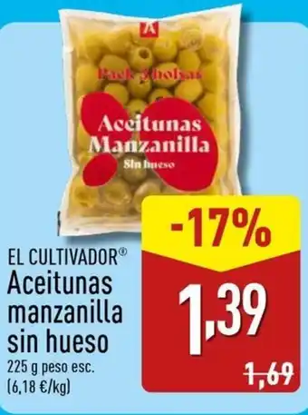 ALDI EL CULTIVADOR Aceitunas manzanilla sin hueso oferta