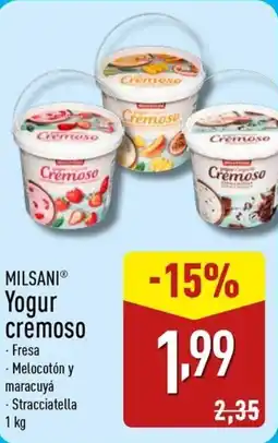 ALDI MILSANI Yogur cremoso oferta