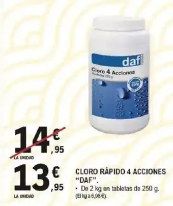 DAF Cloro rápido 4 acciones