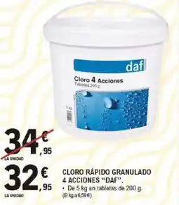 E.Leclerc DAF Cloro rápido granulado 4 acciones oferta