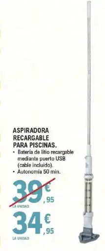 E.Leclerc Aspiradora recargable para piscinas. oferta