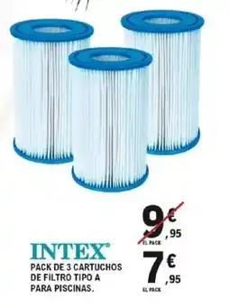 E.Leclerc INTEX Pack de 3 cartuchos de filtro tipo a para piscinas. oferta