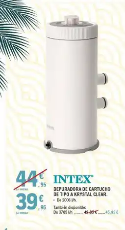 E.Leclerc INTEX Depuradora de cartucho de tipo a krystal clear. oferta
