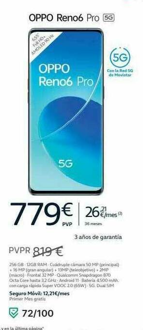 Movistar Oppo Reno6 Pro oferta