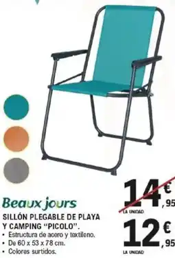 E.Leclerc BEAUX JOURS Sillón plegable de playa y camping "picolo". oferta