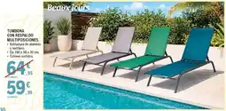 E.Leclerc BEAUX JOURS Tumbona con respaldo multiposiciones. oferta