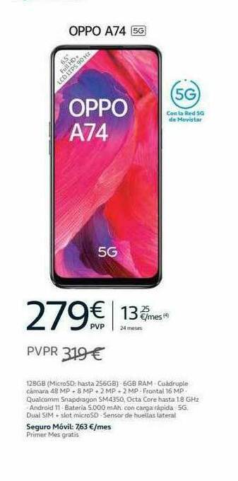 Movistar Oppo A74 5g oferta