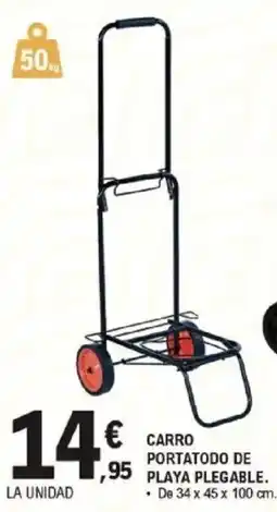 E.Leclerc Carro portatodo de playa plegable oferta